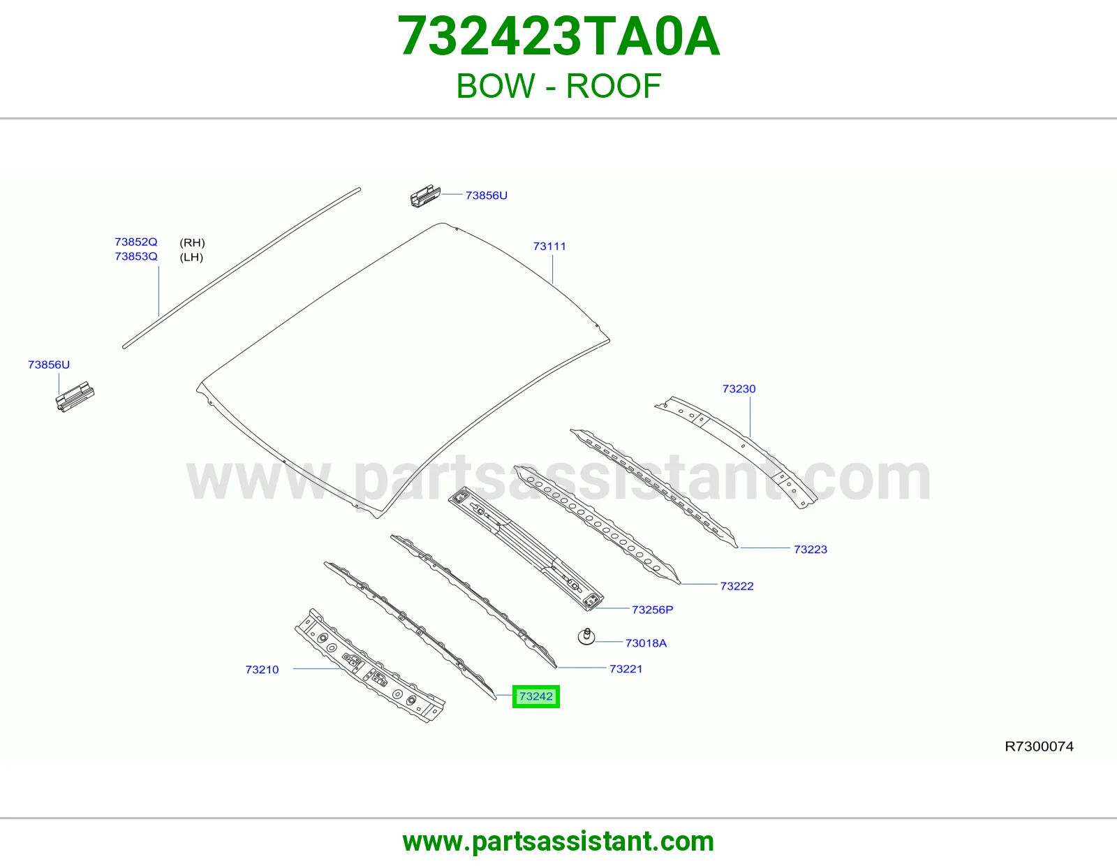 قوس سقف 732423TA0A