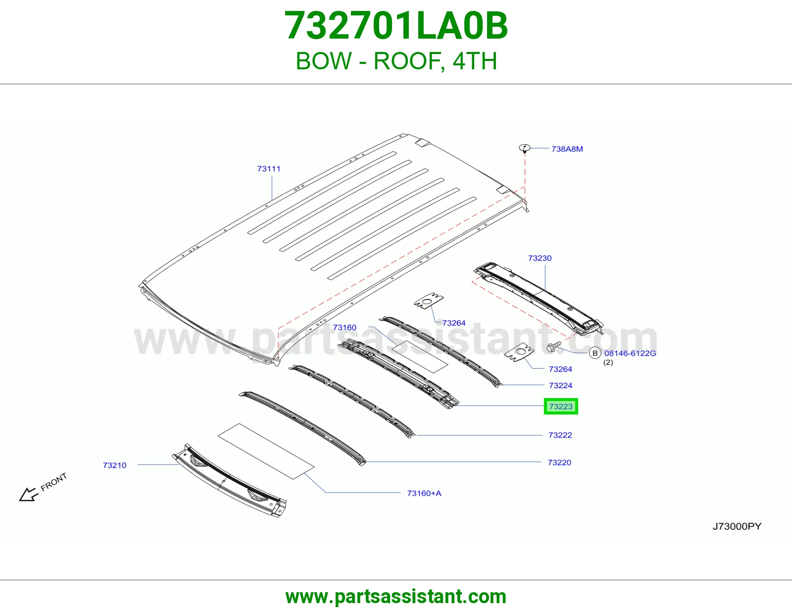 قوس سقف رابع 732701LA0B
