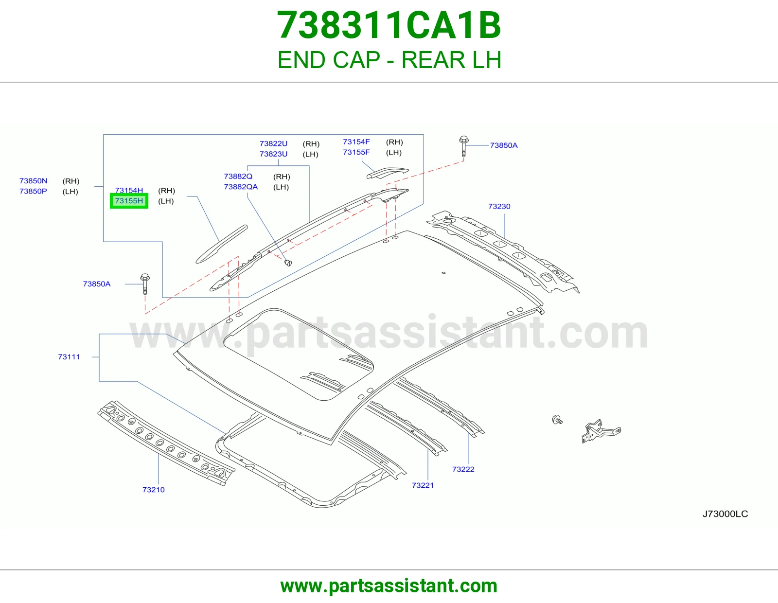 غطاء طرف خلفي يسار 738311CA1B
