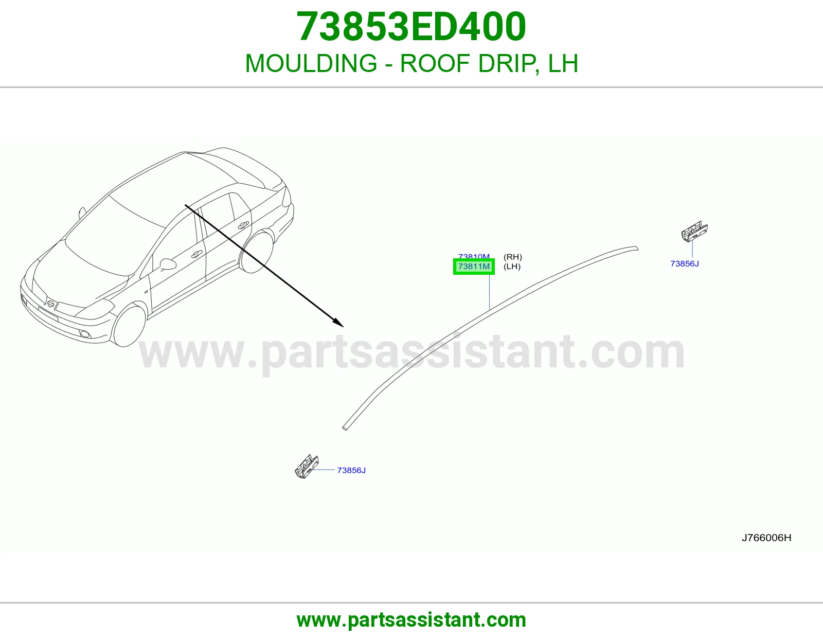 زيق سقف يسار 73853ED400