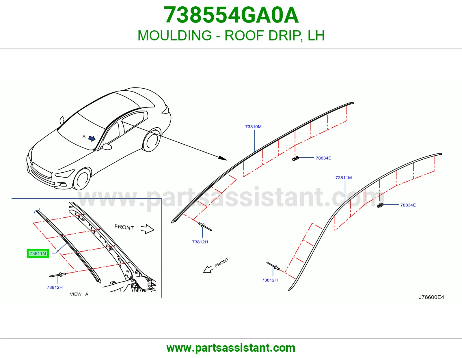 زيق سقف يسار 738554GA0A