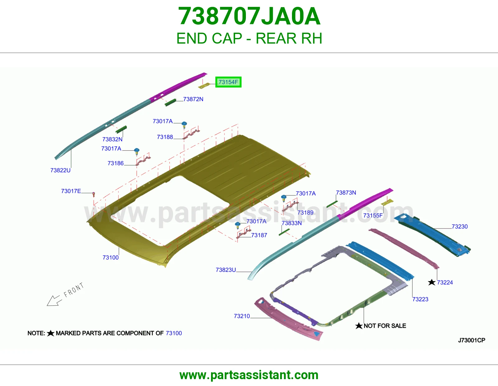 غطاء طرف خلفي يمين 738707JA0A