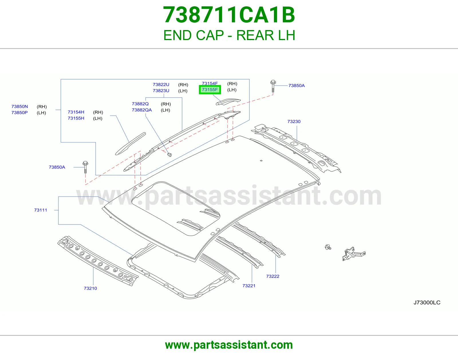 غطاء طرف خلفي يسار 738711CA1B