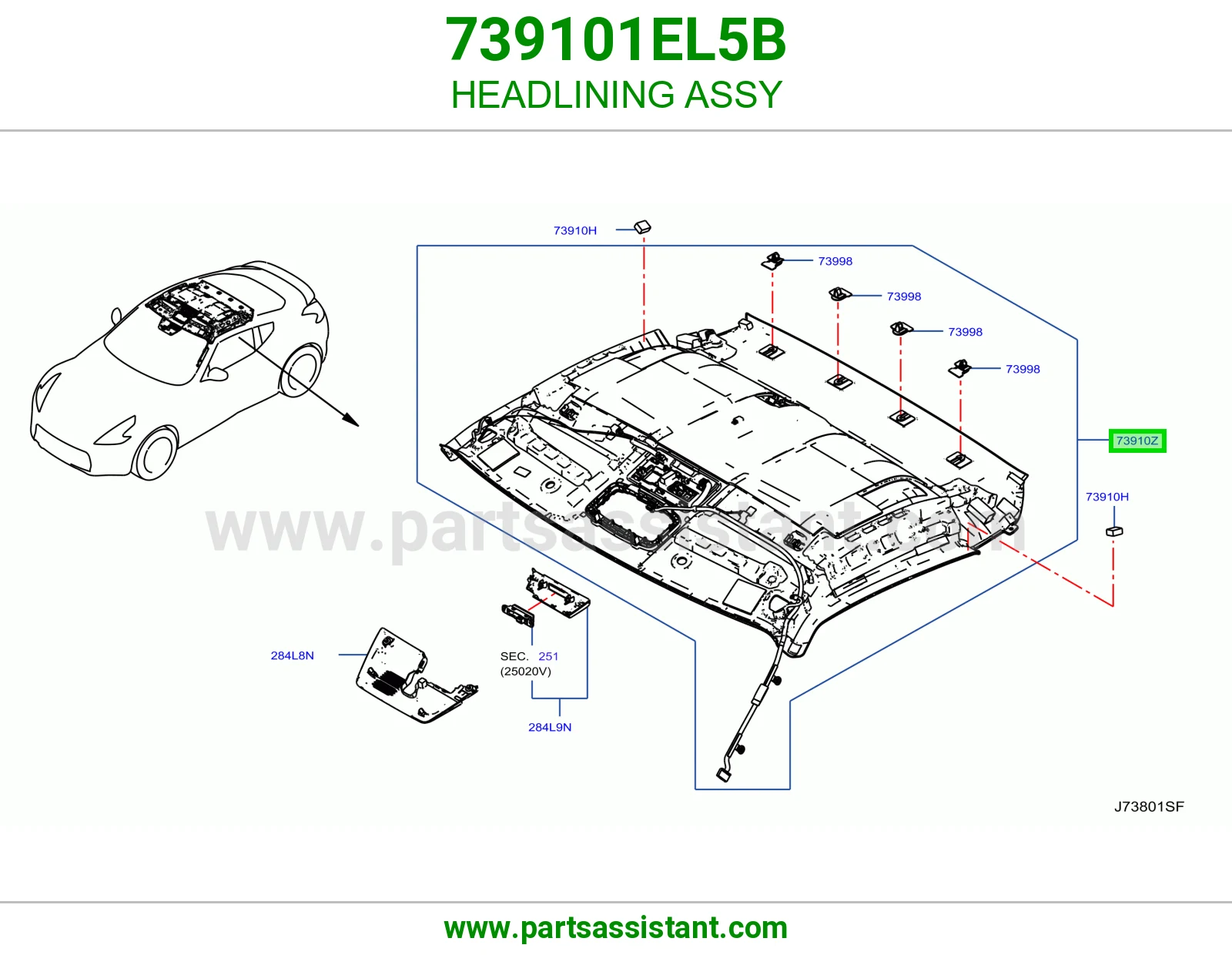 فرش سقف كامل 739101EL5B