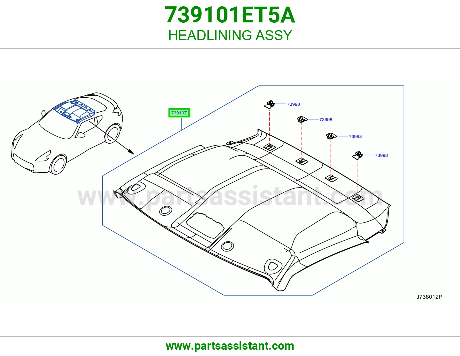 فرش سقف كامل 739101ET5A