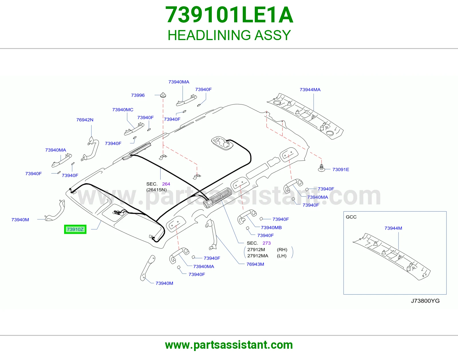 فرش سقف كامل 739101LE1A