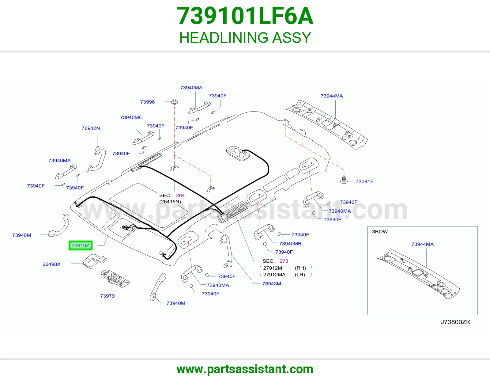 HEADLINING ASSY 739101LF6A