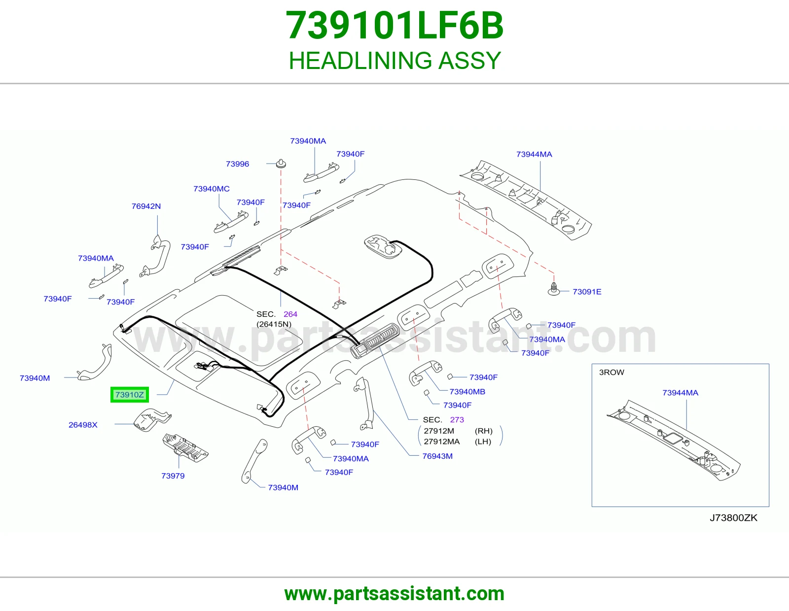 فرش سقف كامل 739101LF6B