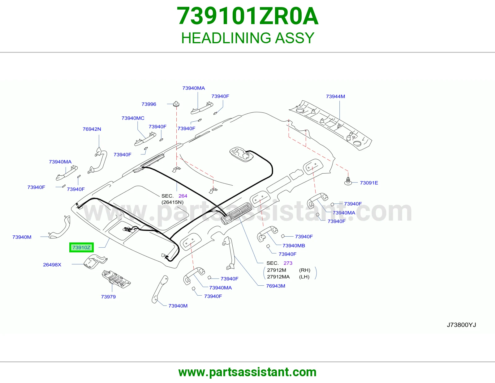 فرش سقف كامل 739101ZR0A