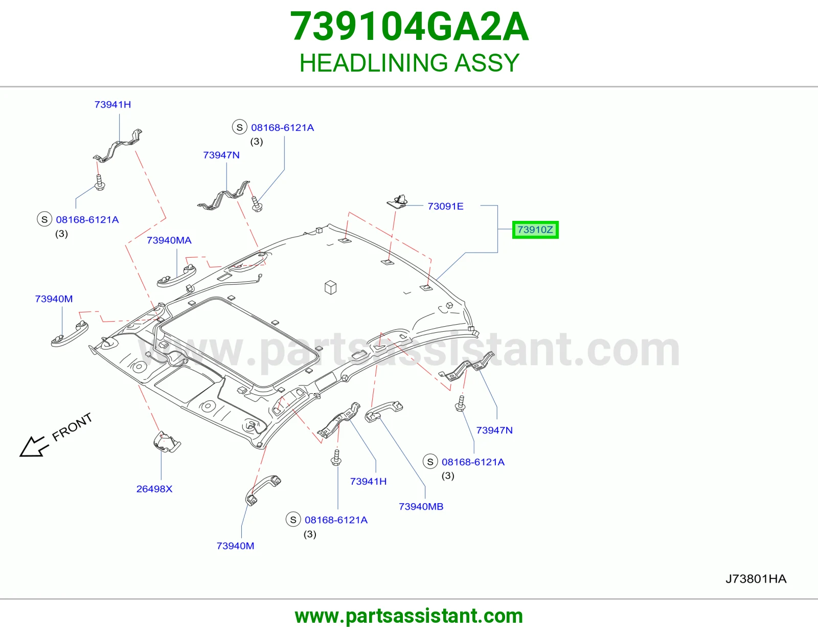 HEADLINING ASSY 739104GA2A