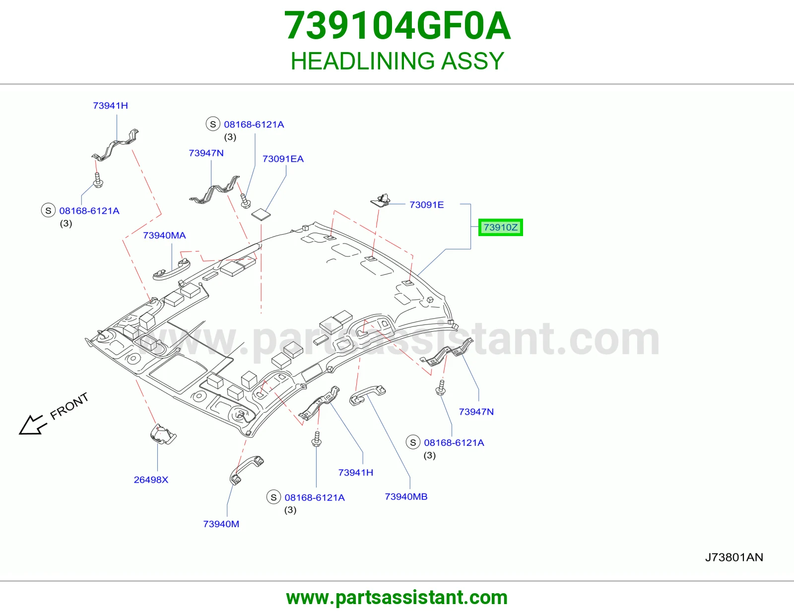 HEADLINING ASSY 739104GF0A