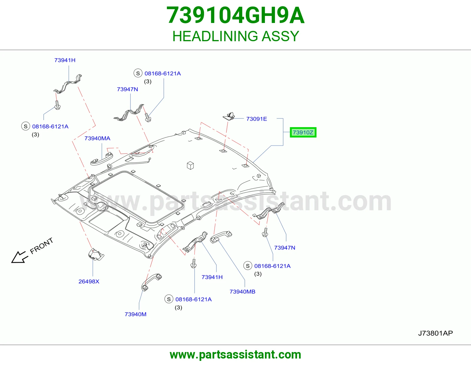 فرش سقف كامل 739104GH9A