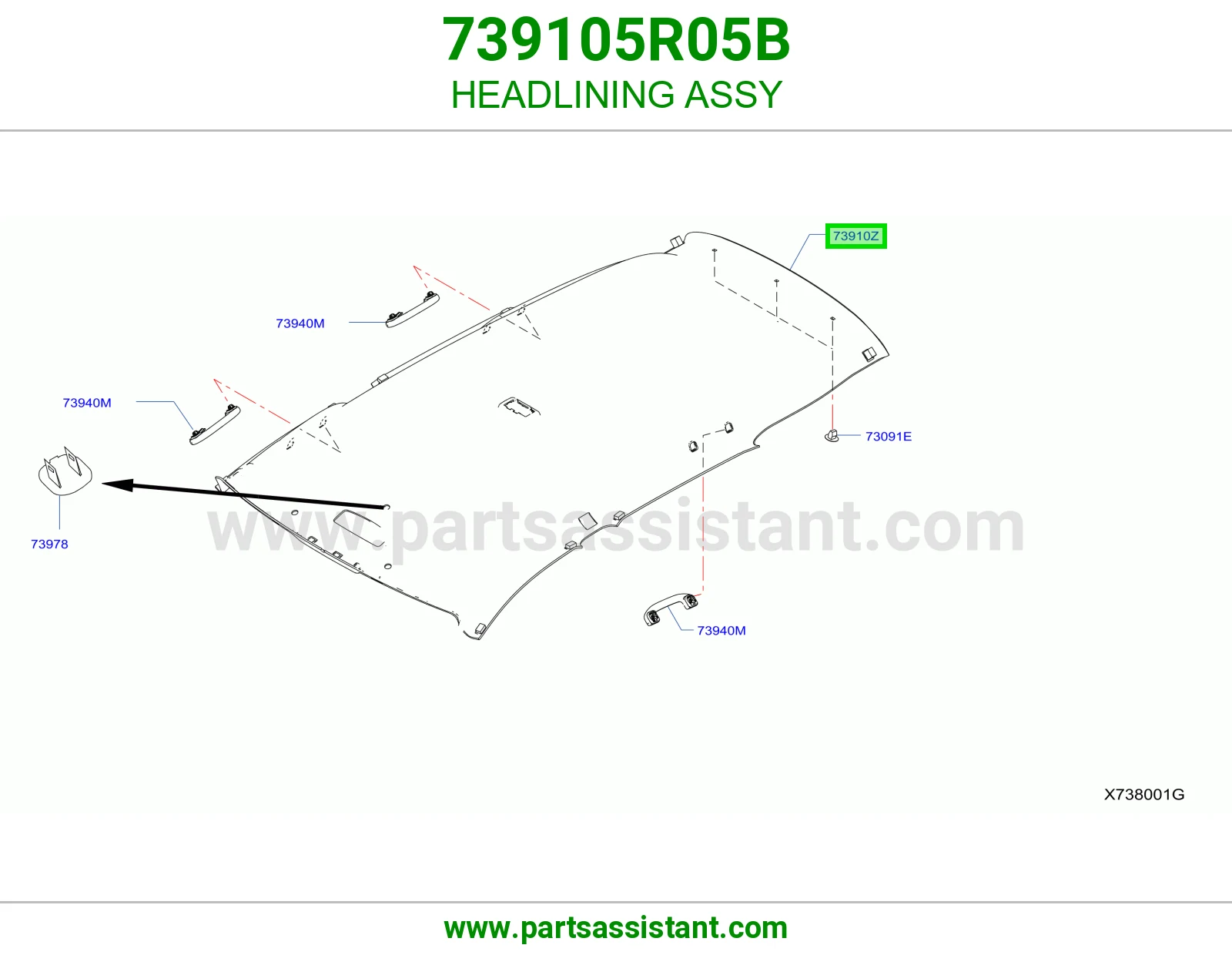 فرش سقف كامل 739105R05B