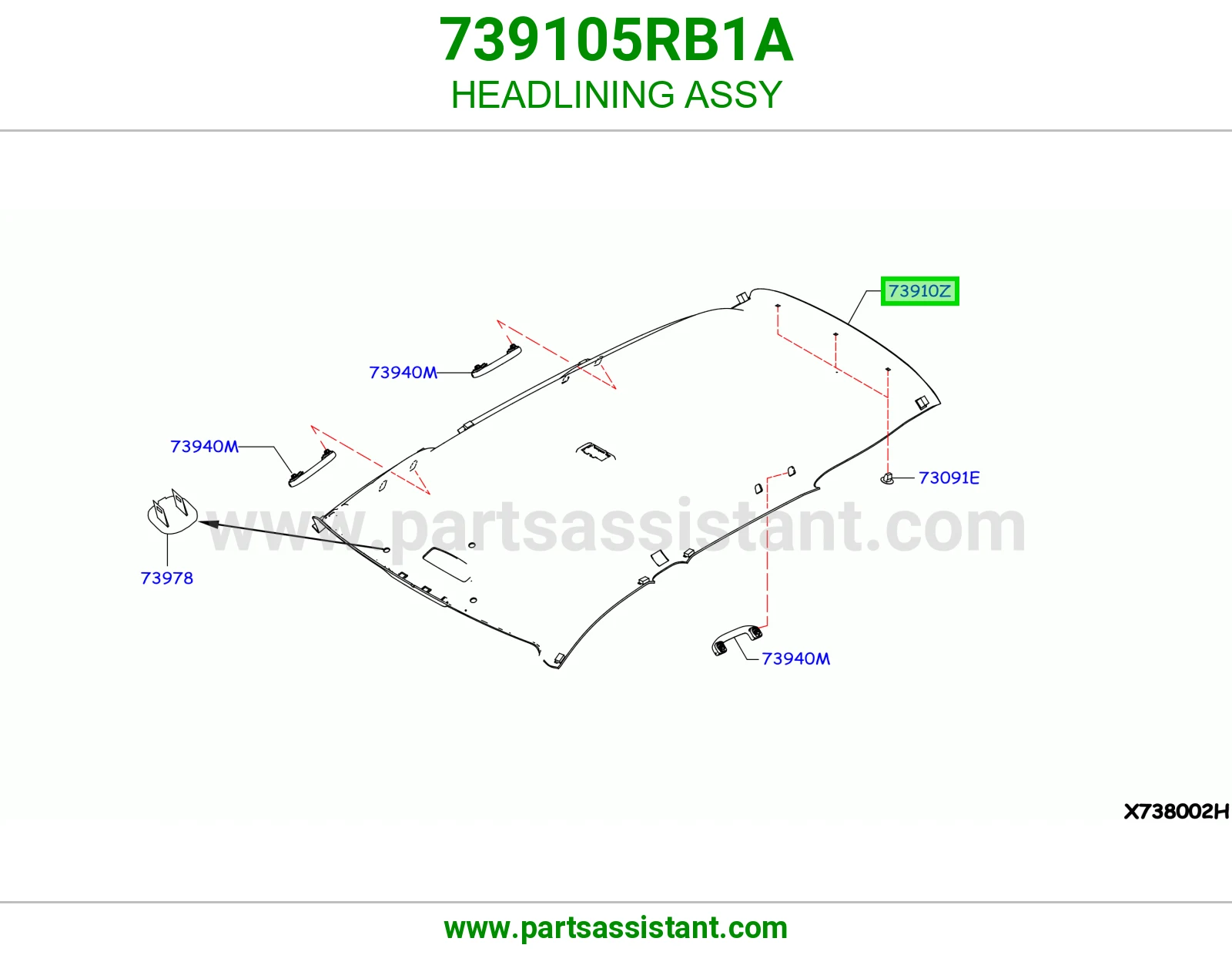 فرش سقف كامل 739105RB1A
