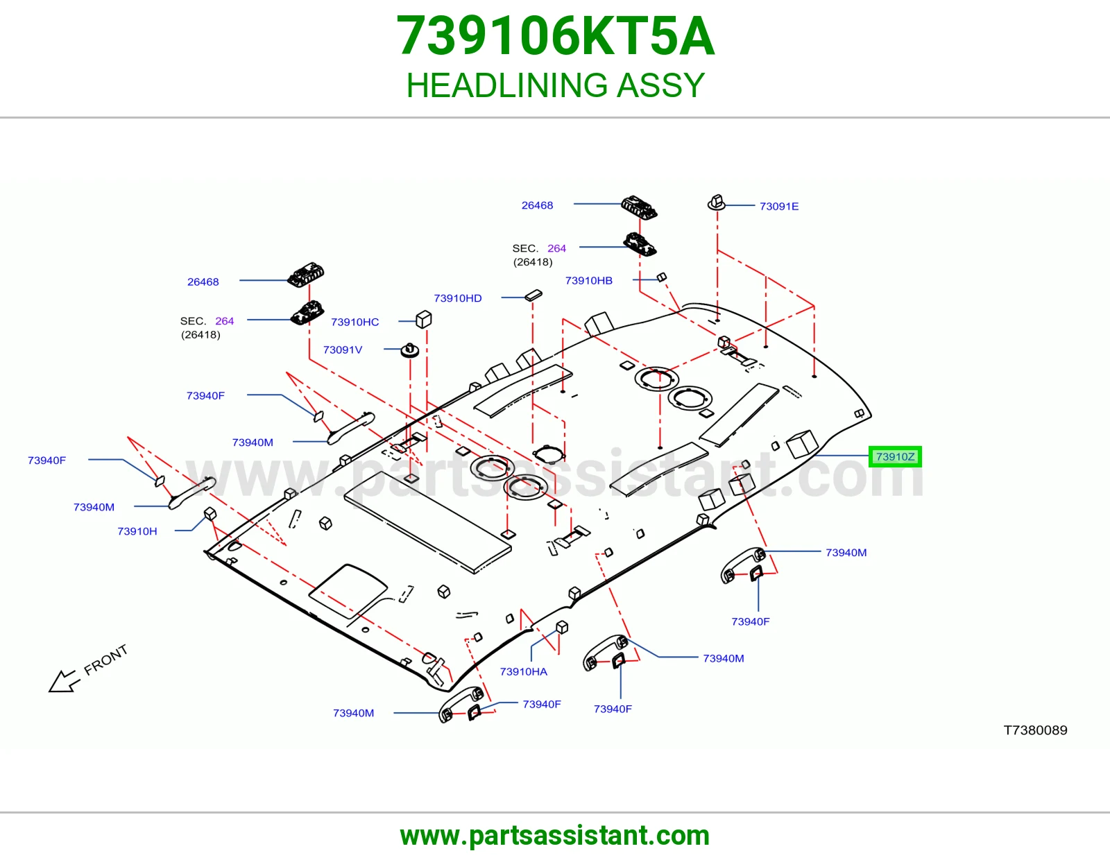 فرش سقف كامل 739106KT5A