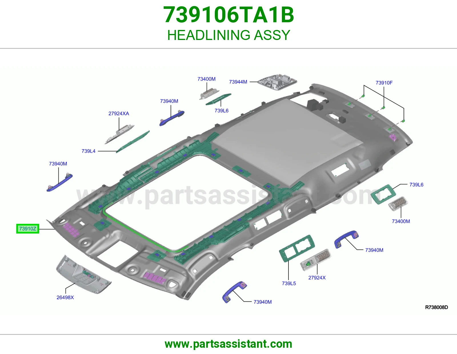 فرش سقف كامل 739106TA1B