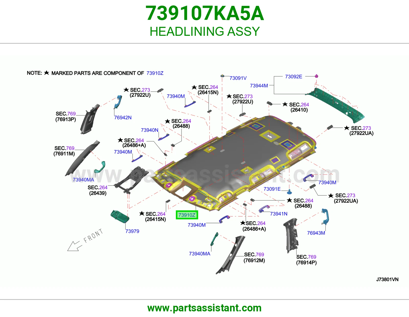 فرش سقف كامل 739107KA5A