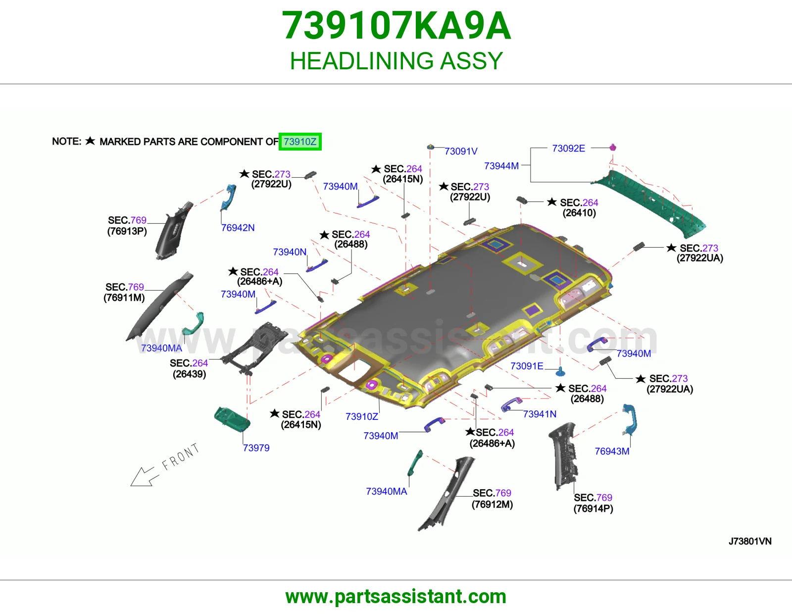 فرش سقف كامل 739107KA9A