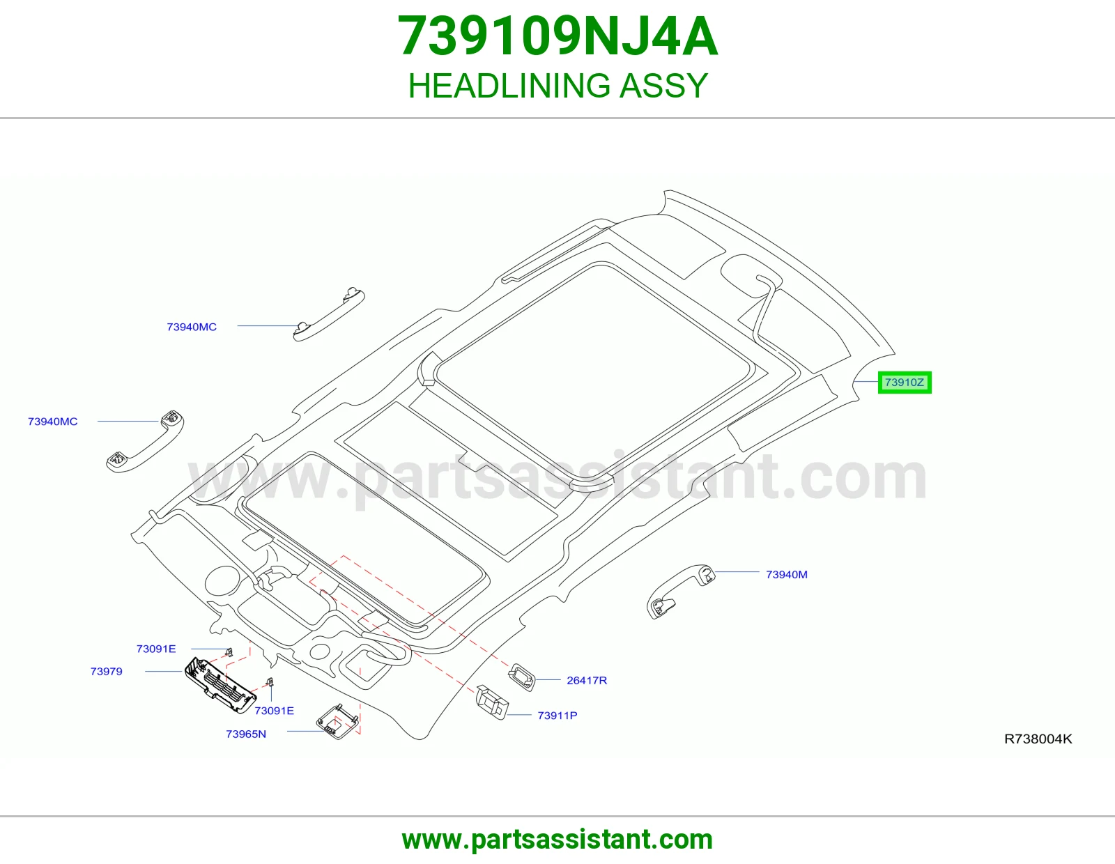 فرش سقف كامل 739109NJ4A