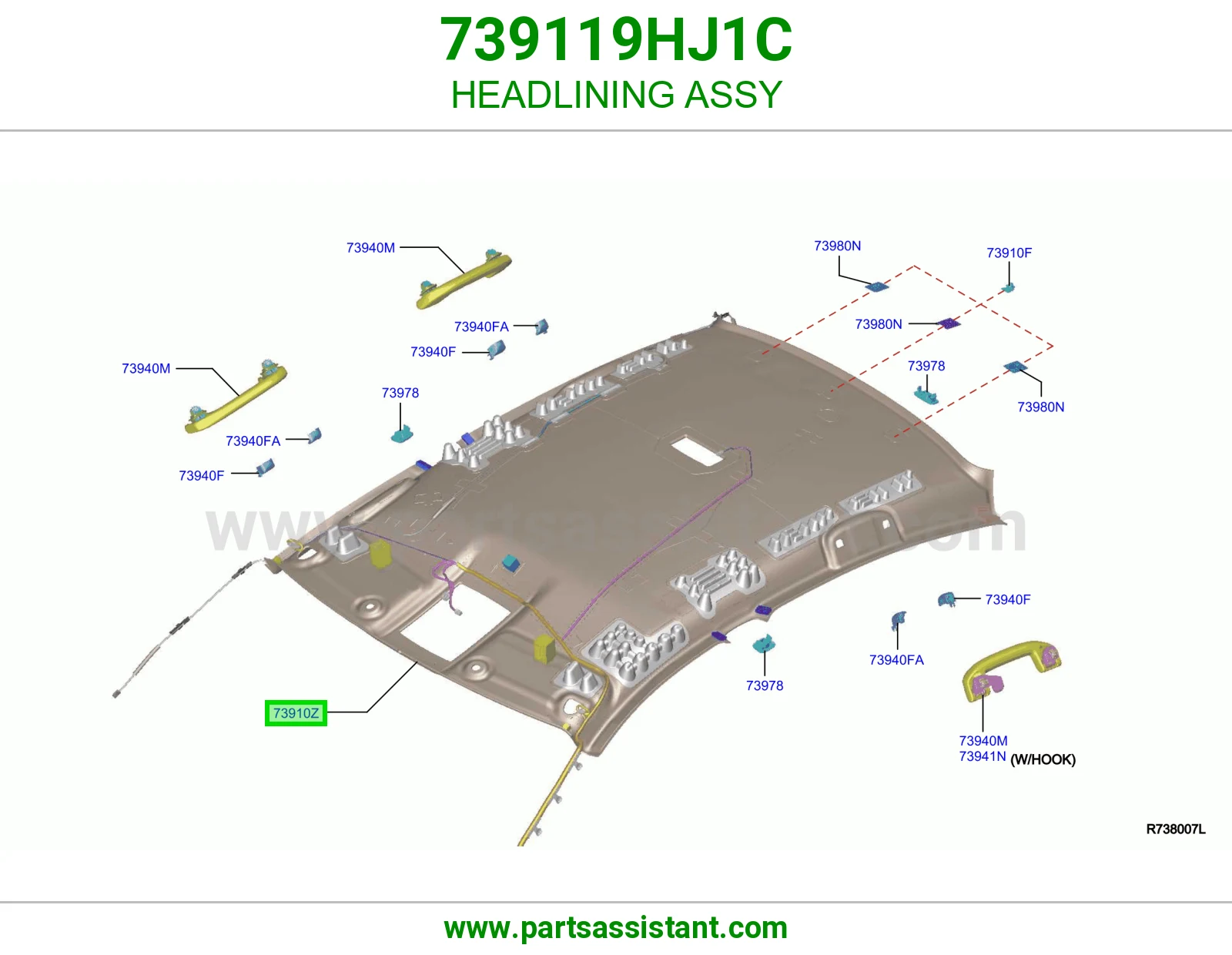فرش سقف كامل 739119HJ1C
