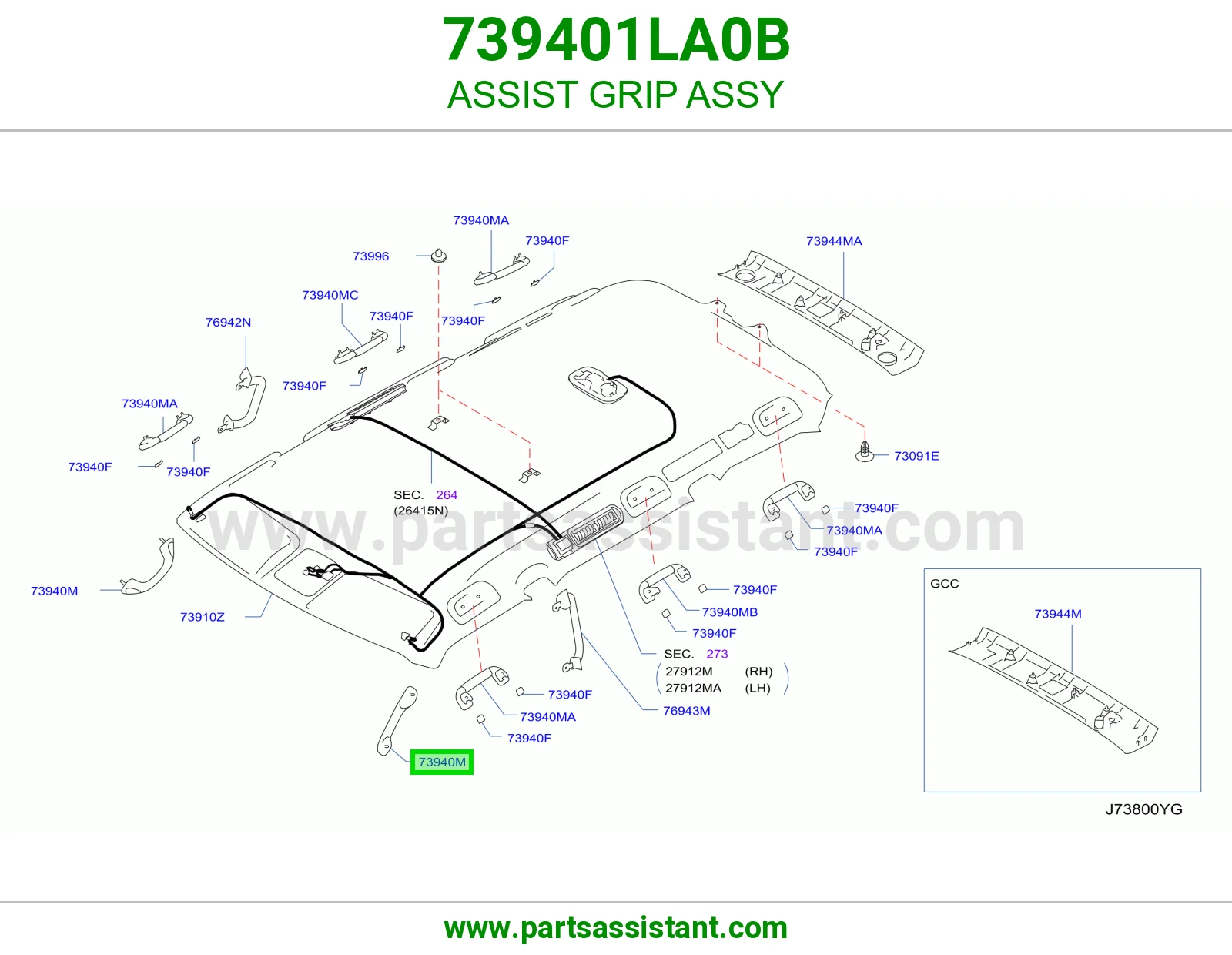 ASSIST GRIP ASSY 739401LA0B