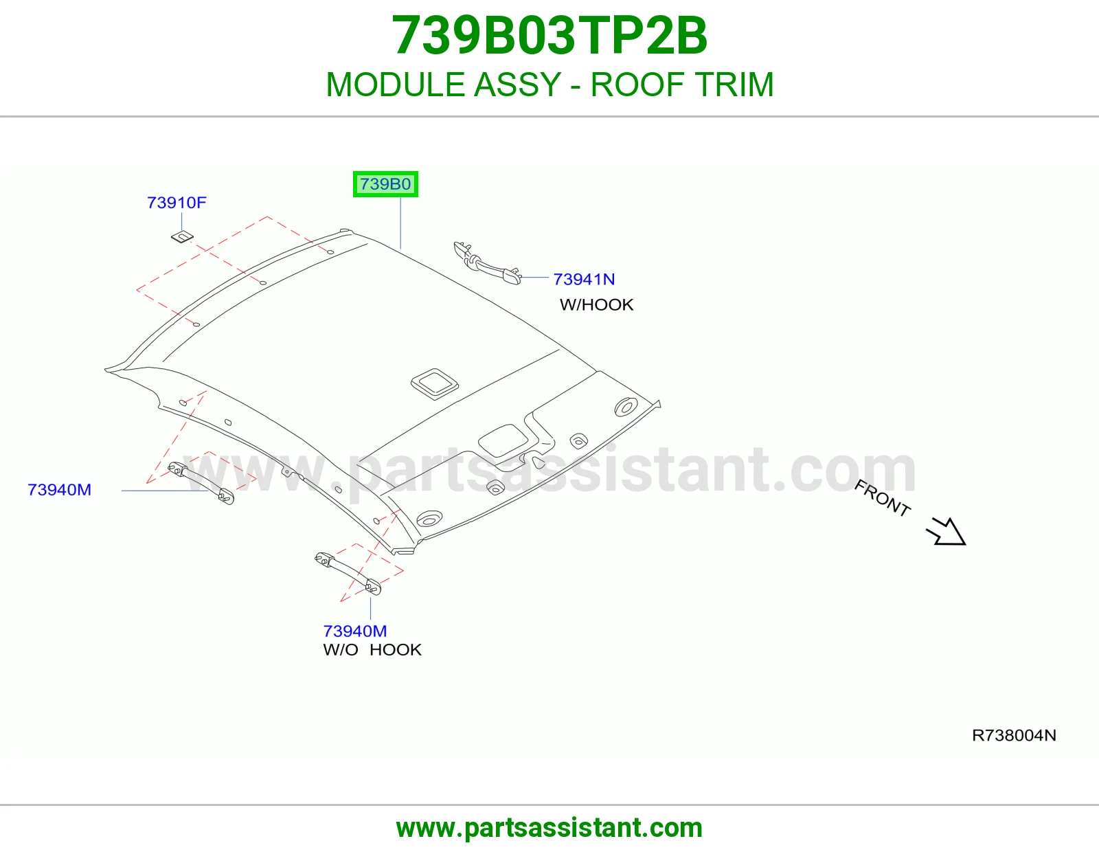 MODULE ASSY - ROOF TRIM 739B03TP2B
