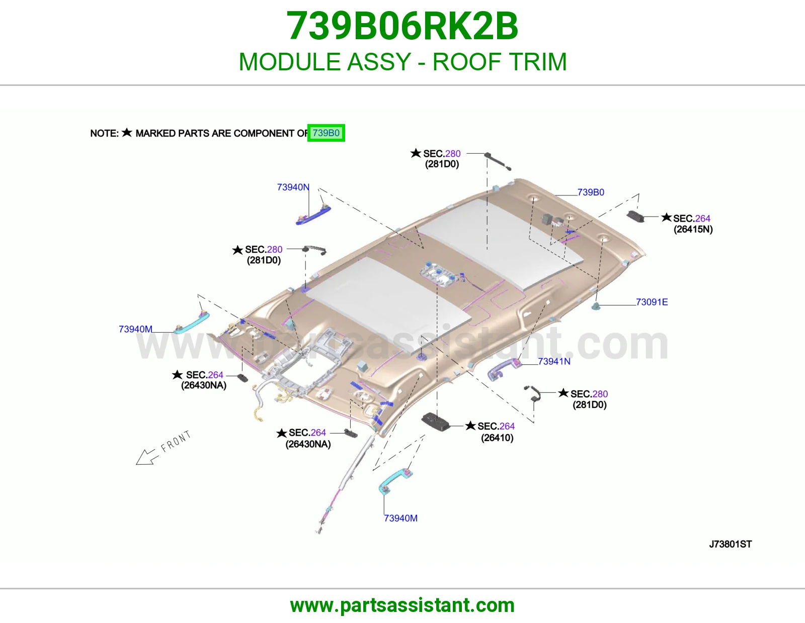وحدة تلبيسة سقف كاملة 739B06RK2B