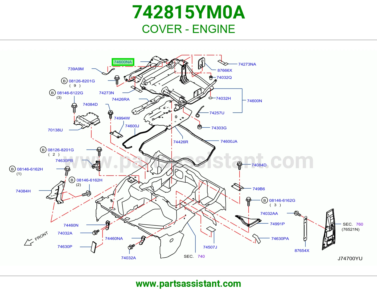 COVER - ENGINE 742815YM0A