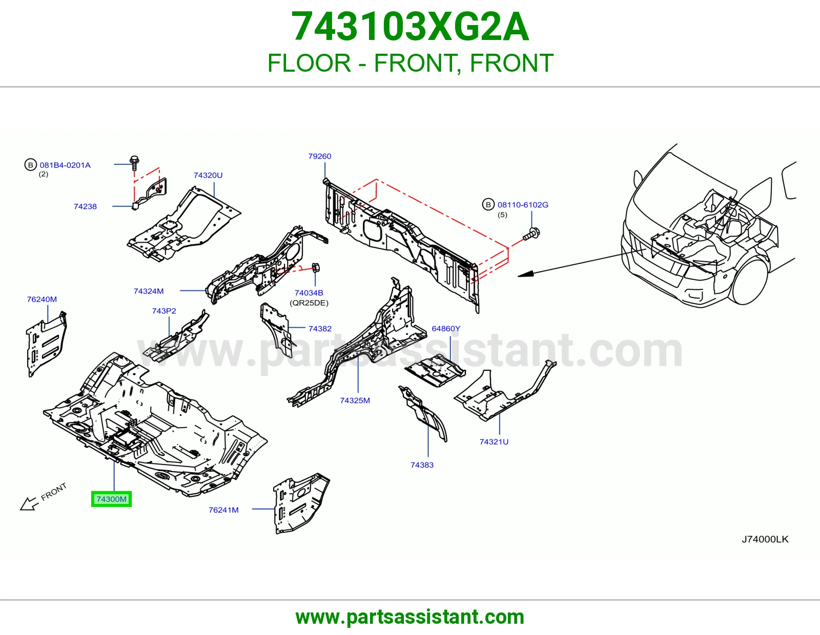 أرضية أمامي 743103XG2A