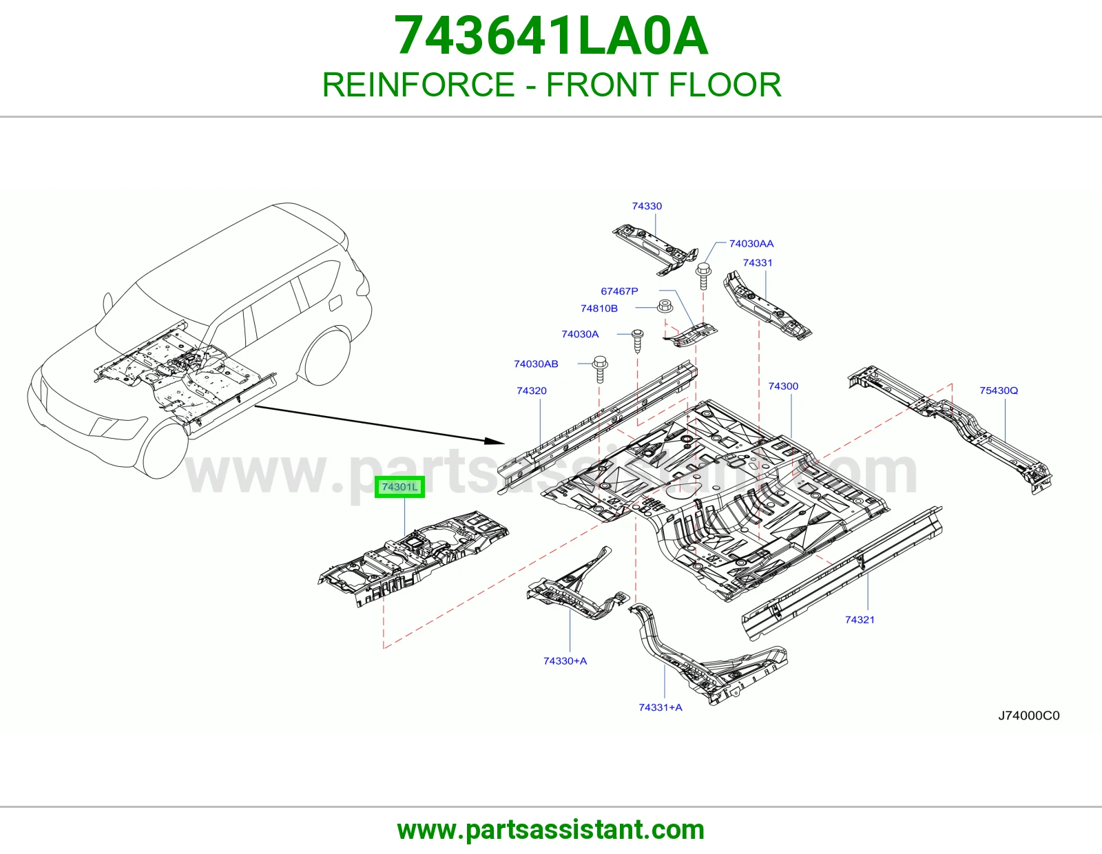 تقوية أرضية أمامية 743641LA0A