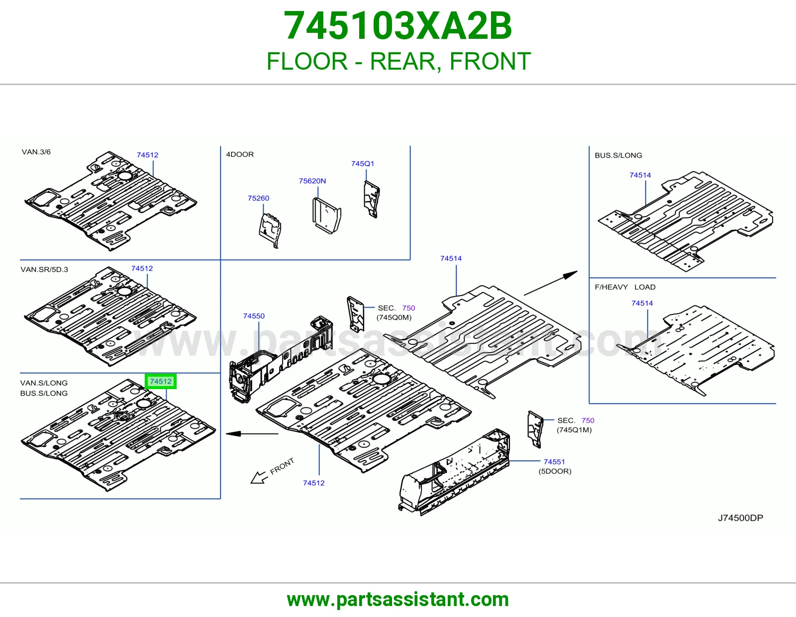 أرضية خلفي أمامي 745103XA2B