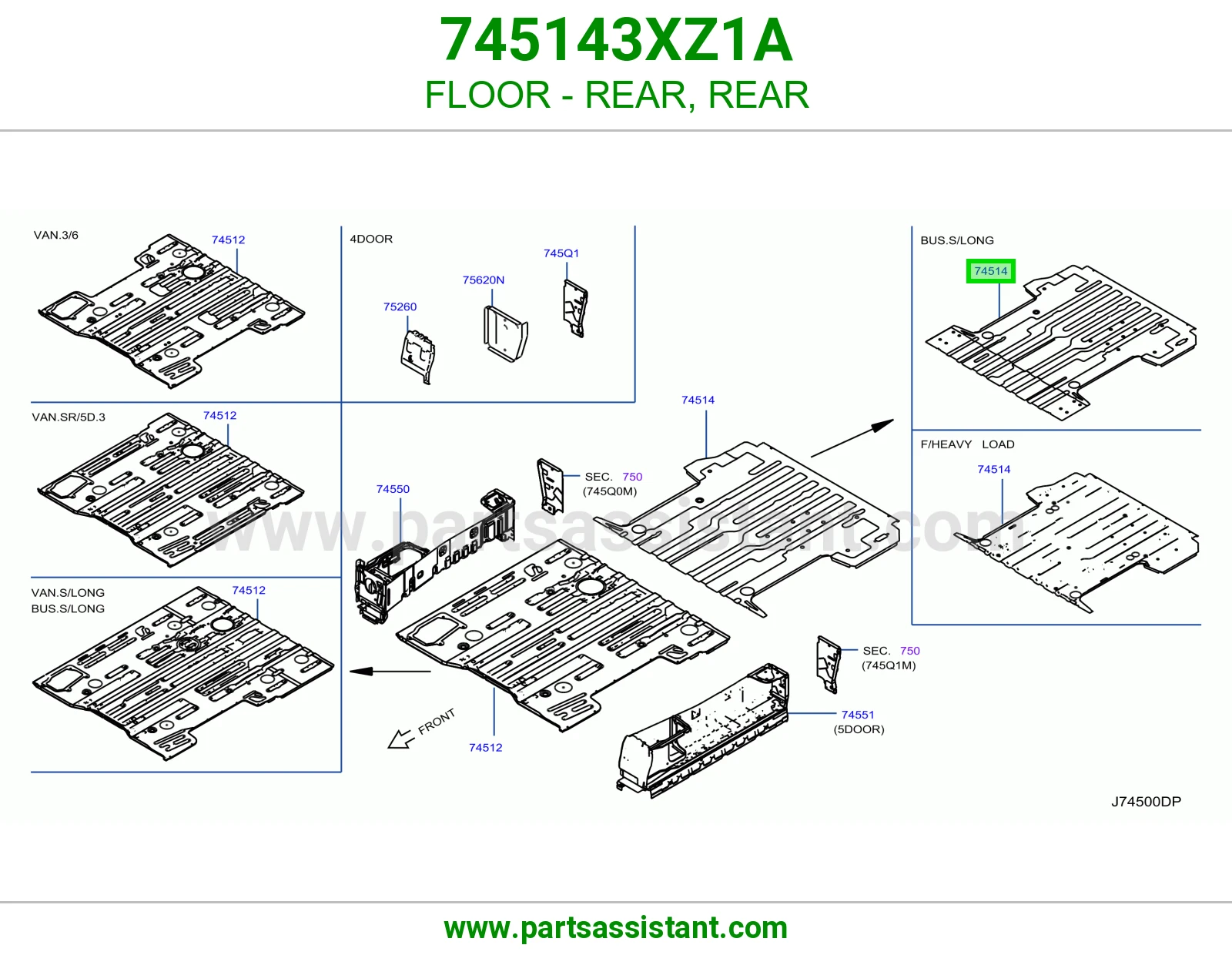 أرضية خلفي 745143XZ1A