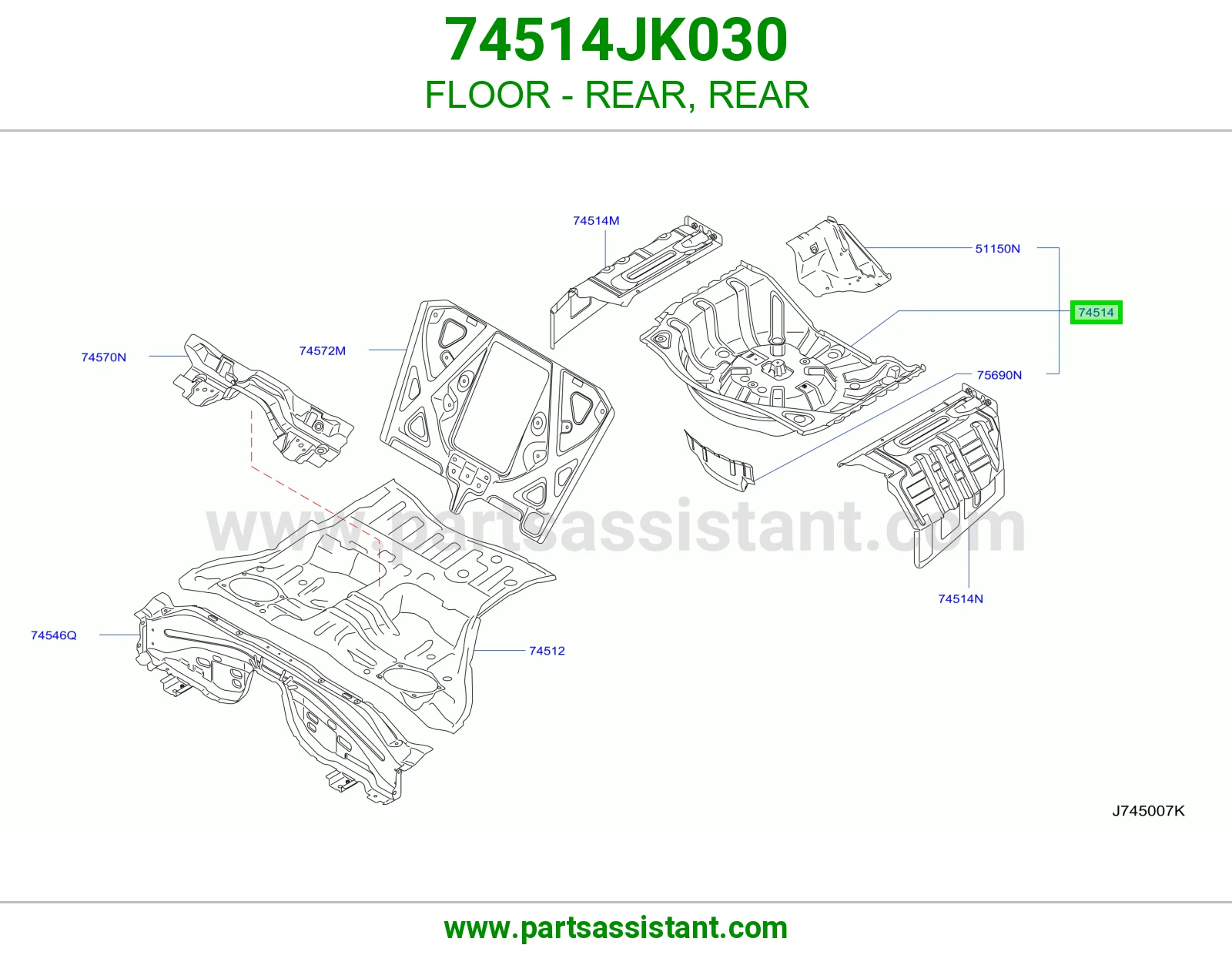 أرضية خلفي 74514JK030