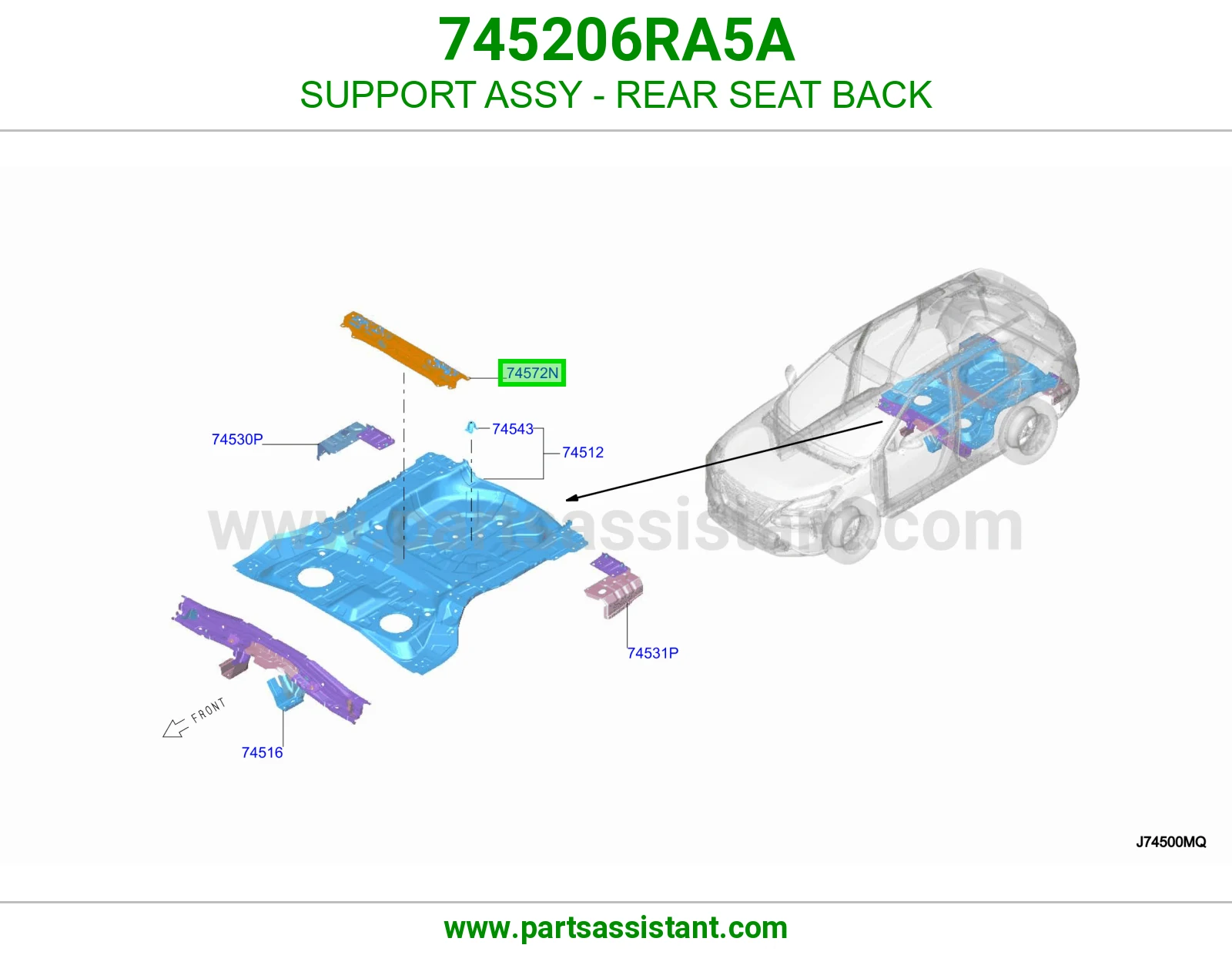 قاعدة ظهر مرتبة خلفي كاملة 745206RA5A