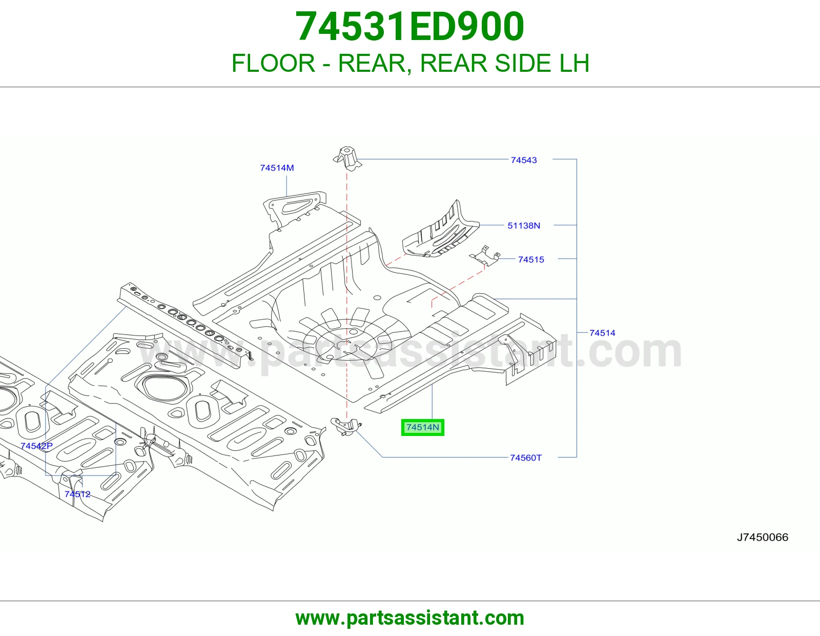 أرضية خلفي يسار 74531ED900