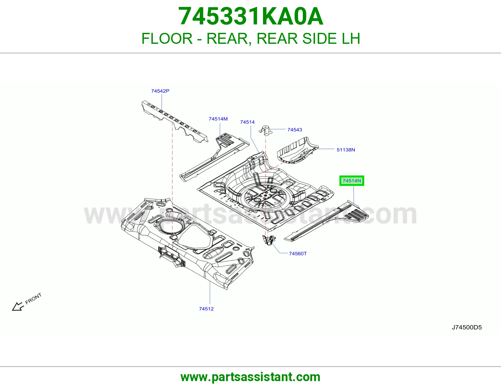 أرضية خلفي يسار 745331KA0A