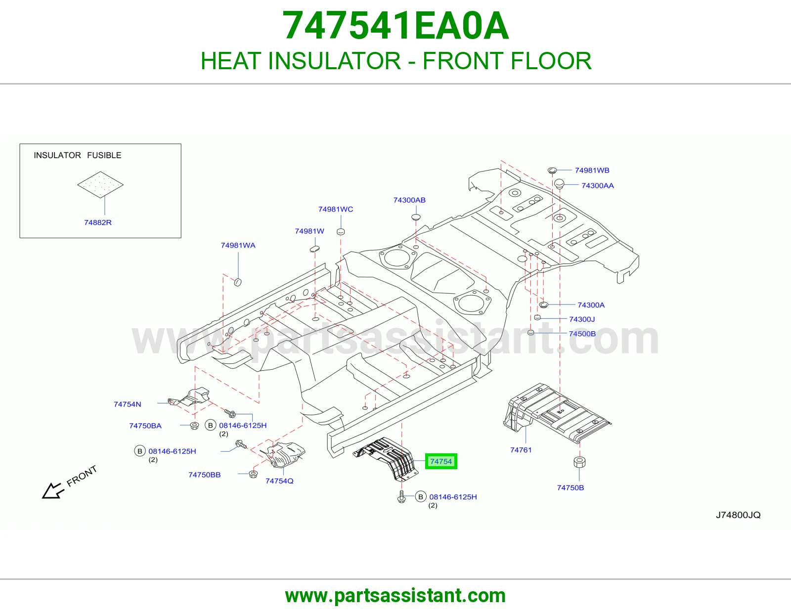 عازل حرارة أرضية أمامية 747541EA0A