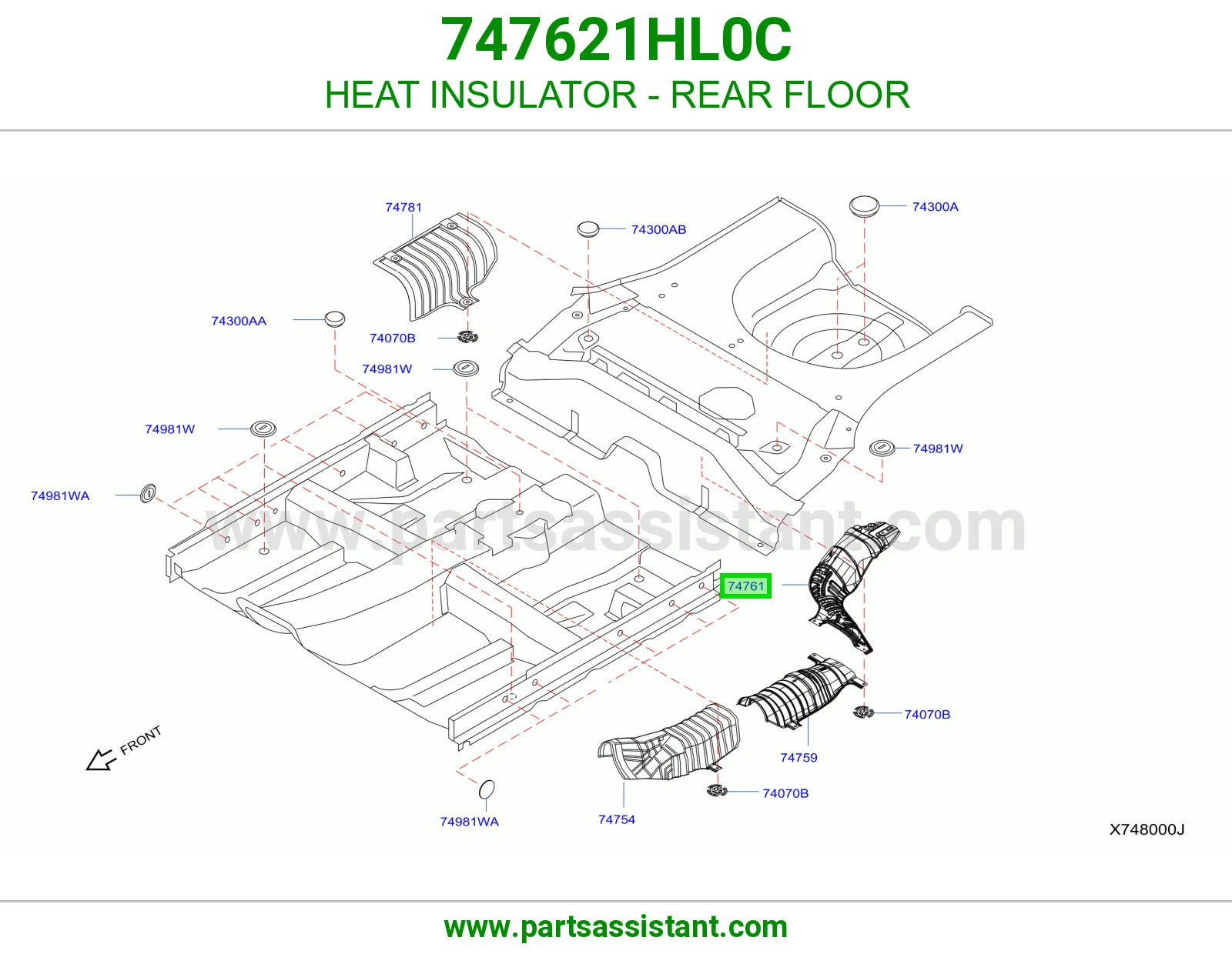 عازل حرارة أرضية خلفية 747621HL0C