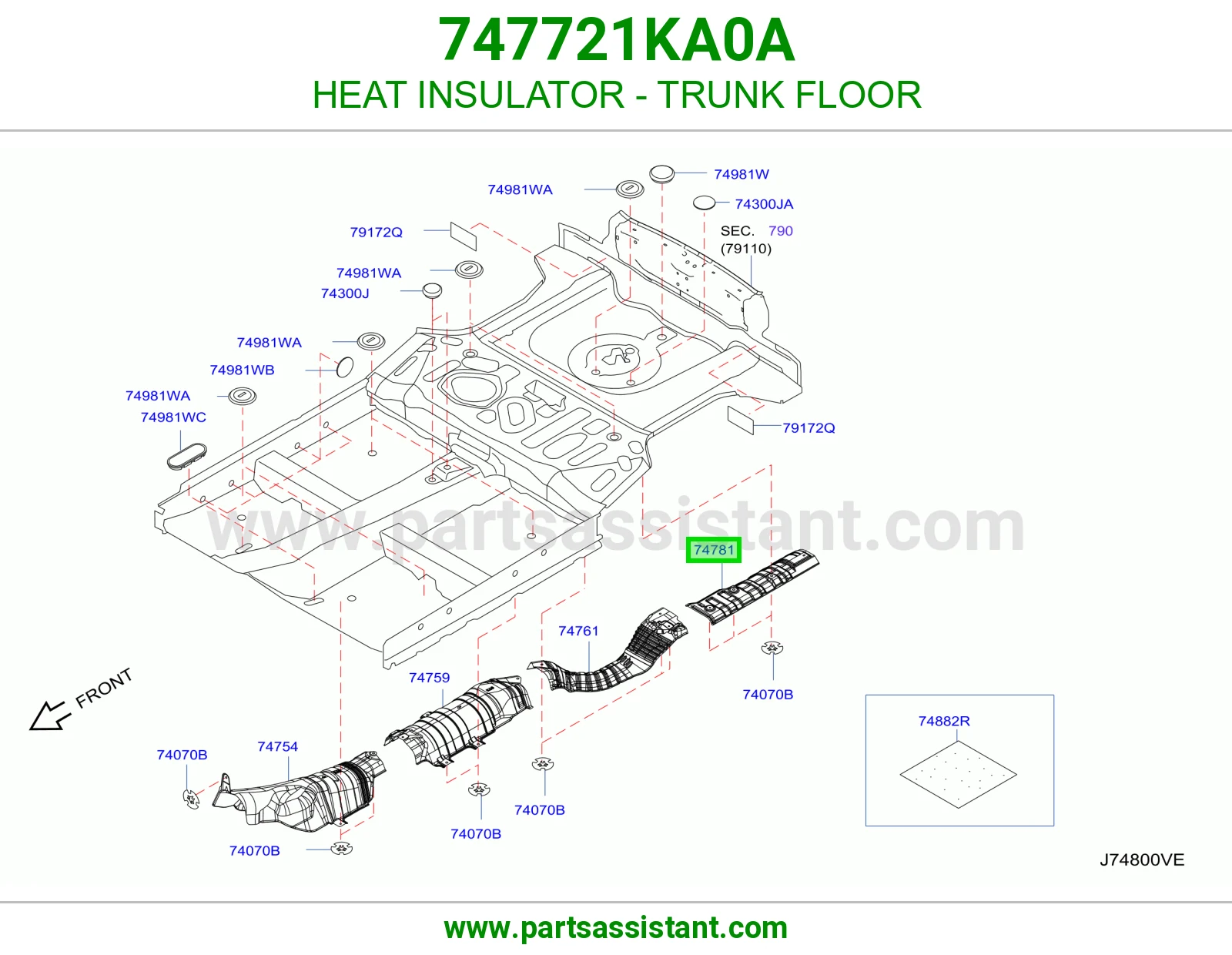 عازل حرارة أرضية شنطة 747721KA0A