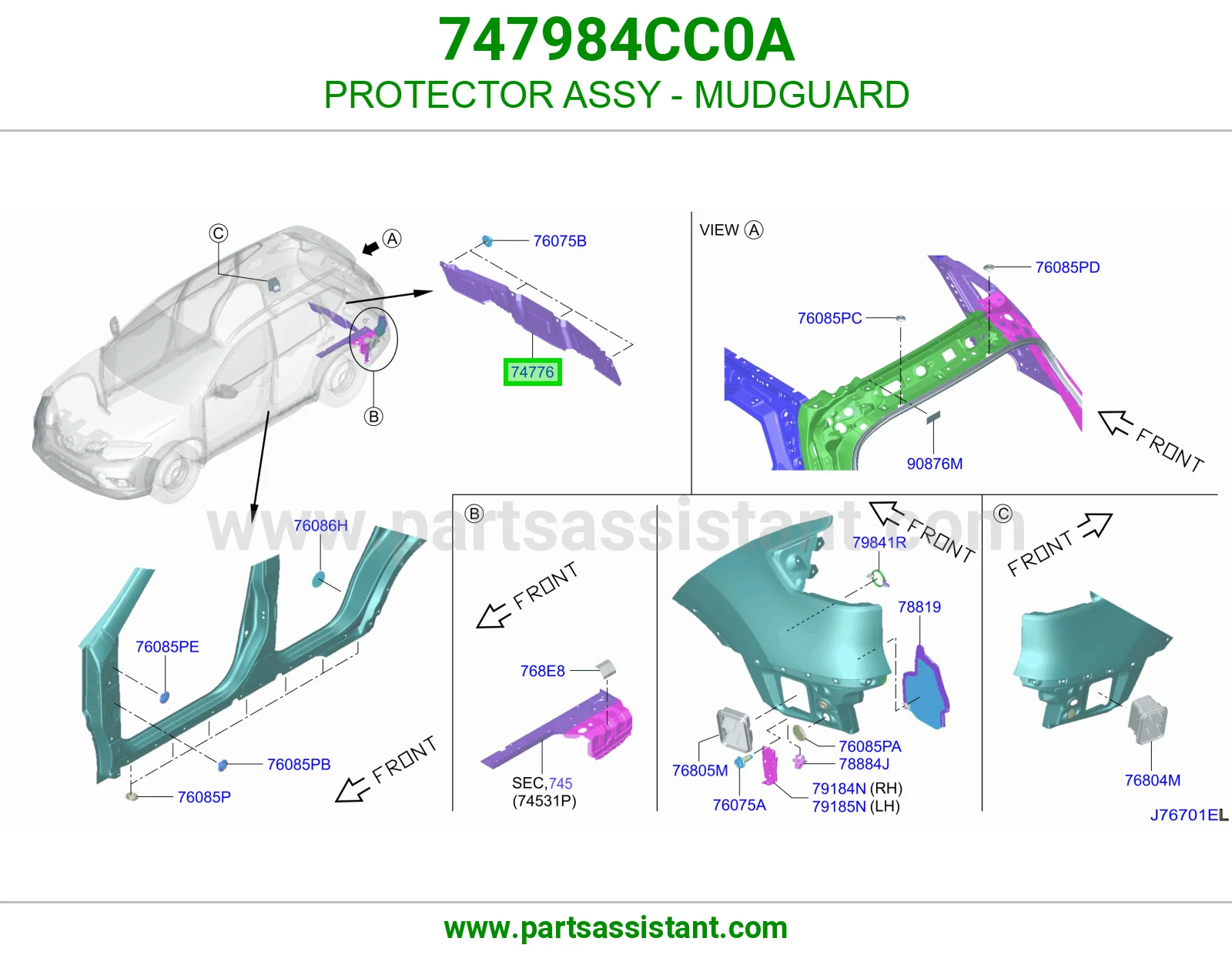 PROTECTOR ASSY - MUDGUARD 747984CC0A
