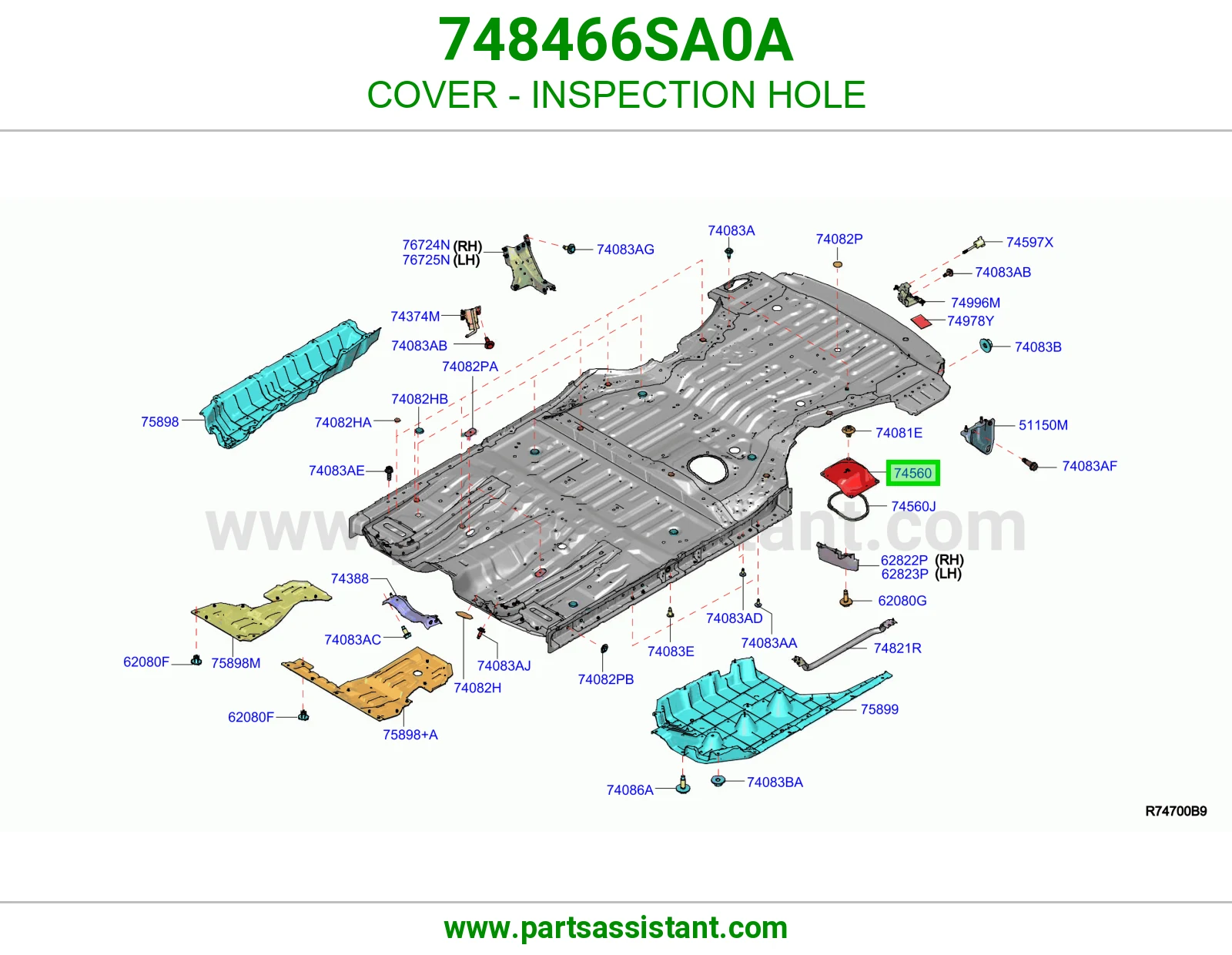 غطاء فتحة فحص 748466SA0A