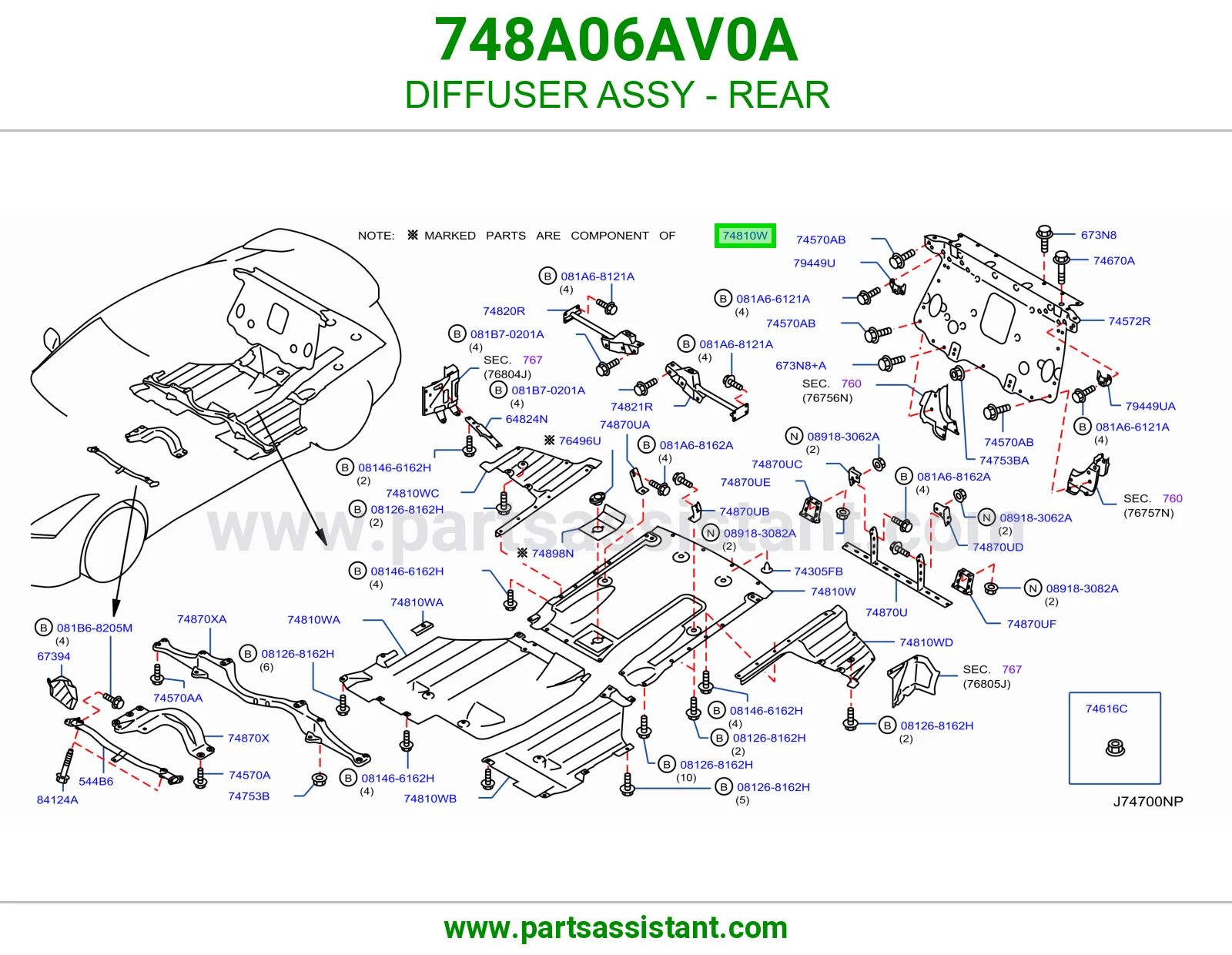 ماصورة كنداسة خلفي 748A06AV0A