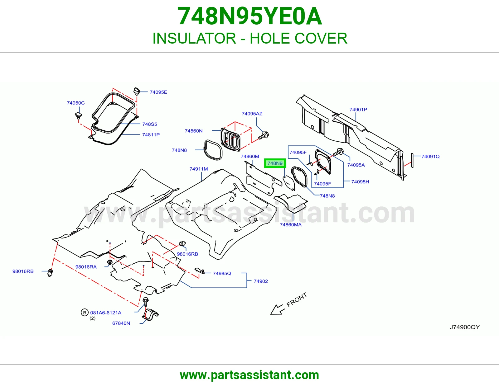 عازل سدادة فتحة 748N95YE0A