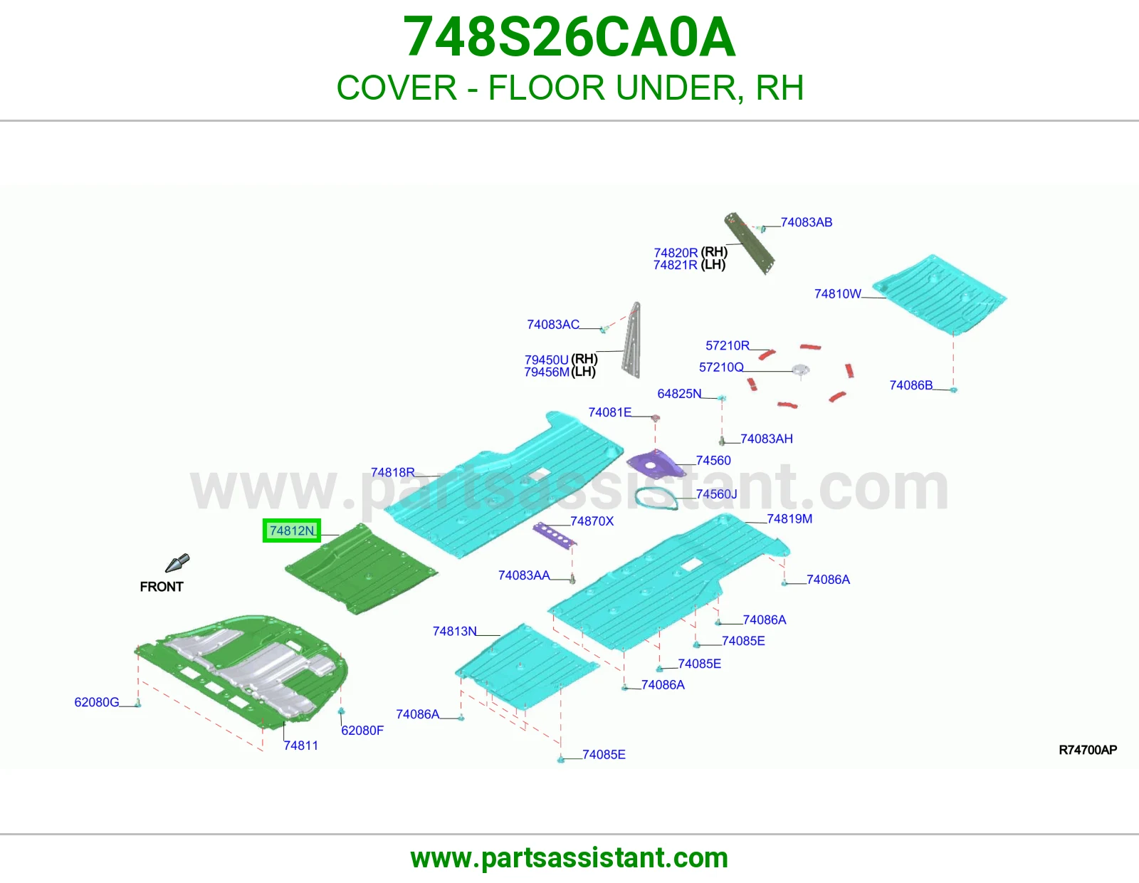 غطاء أرضية تحت يمين 748S26CA0A