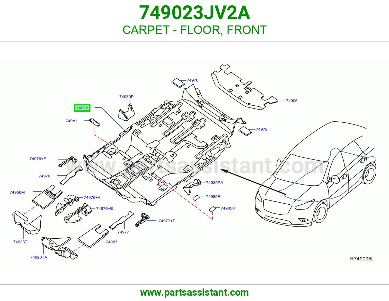 موكيت أرضية أمامي 749023JV2A