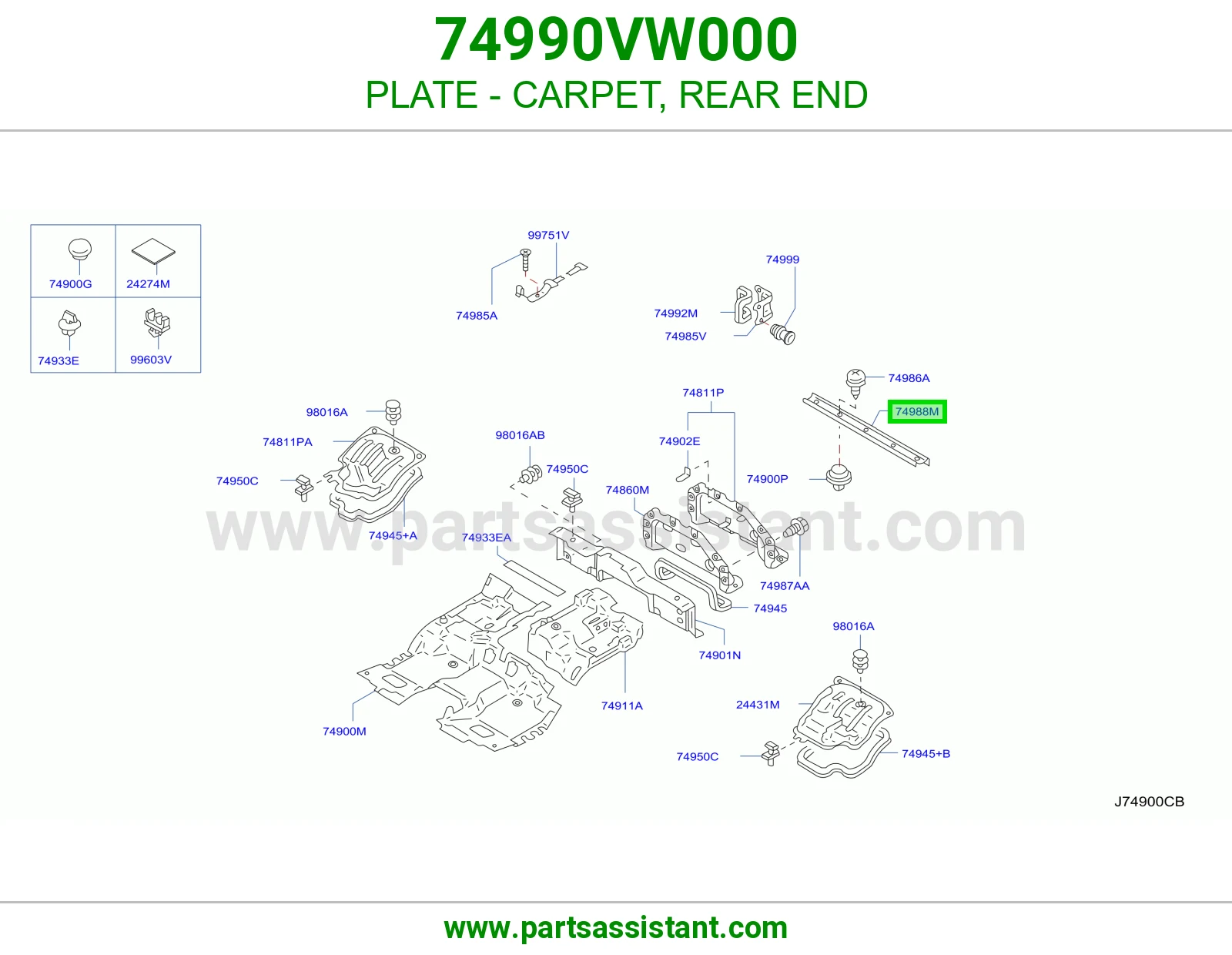 صاجة موكيت صاجة خلفية 74990VW000