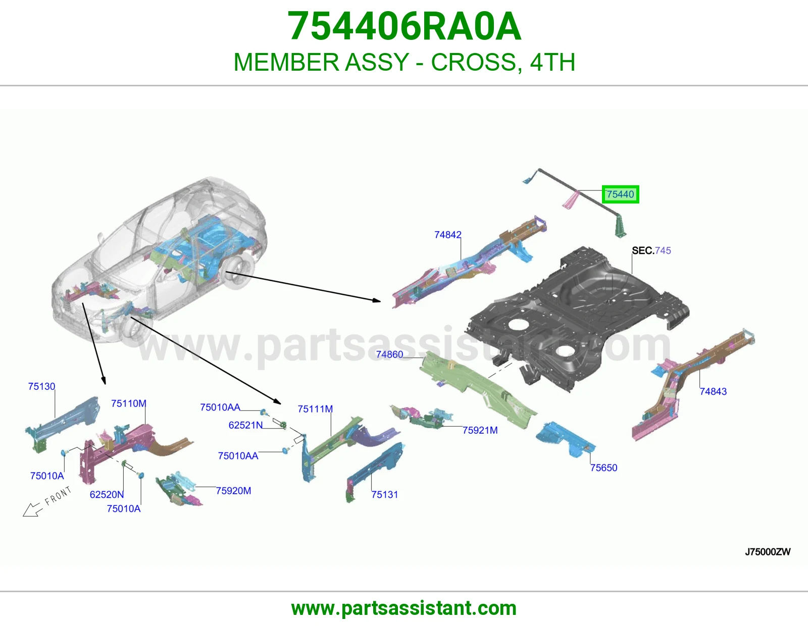 كمر جسر رابع كامل 754406RA0A