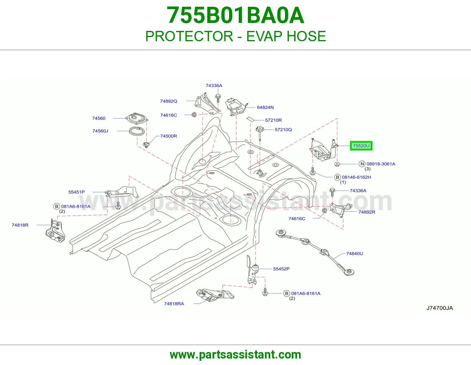 واقي لي أبخرة بنزين (EVAP) 755B01BA0A