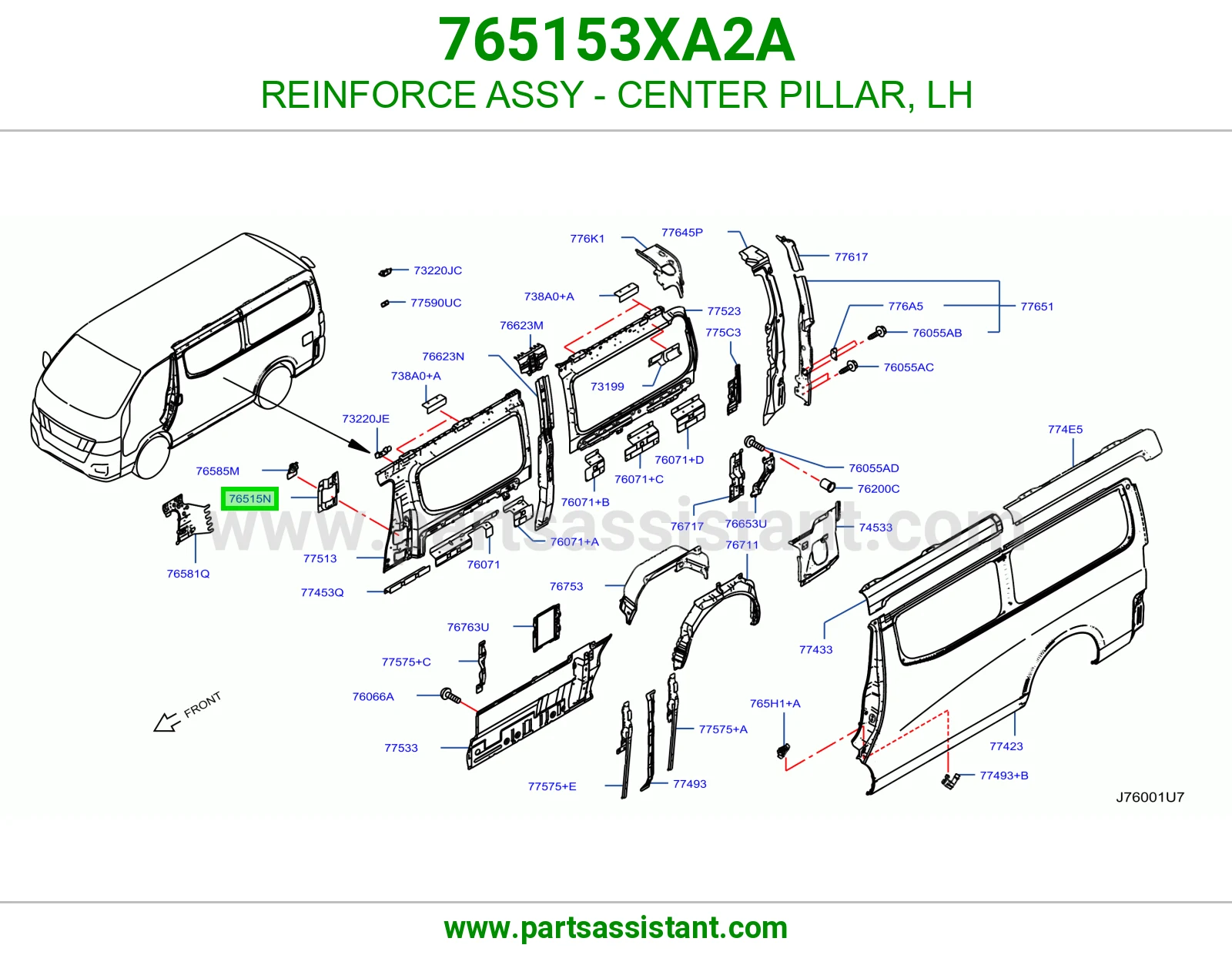 تقوية عمود وسط يسار كاملة 765153XA2A