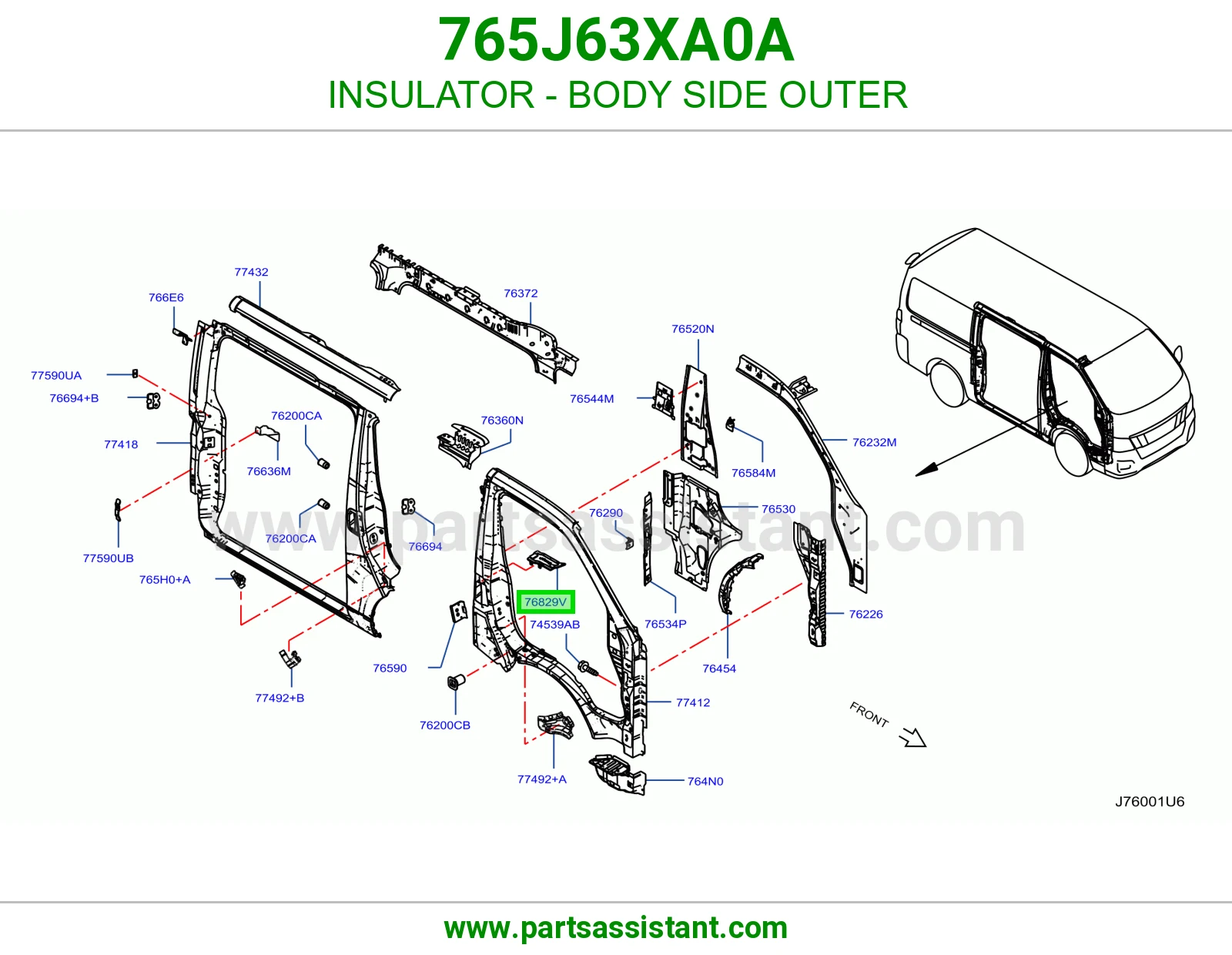 عازل قشرة جنب خارجي 765J63XA0A